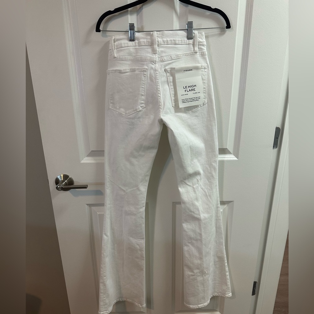 Frame Denim Le High Flare in White - Picture 2 of 6